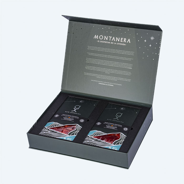 Cesta Regalo: 18 Sobres de Jamón de Bellota 100% Ibérico